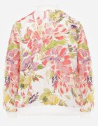 rosa Geacă Bomber Albă cu Flori Irisima