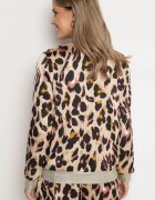 rosa Geacă Bomber Bej și Roz cu imprimeu leopard cu elastic Irira