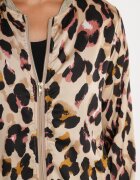 rosa Geacă Bomber Bej și Roz cu imprimeu leopard cu elastic Irira