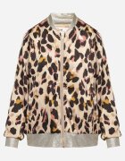 rosa Geacă Bomber Bej și Roz cu imprimeu leopard cu elastic Irira