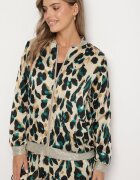 rosa Geacă Bomber Bej-Verde cu imprimeu leopard cu finisaje elastice Irira