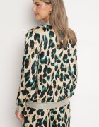 rosa Geacă Bomber Bej-Verde cu imprimeu leopard cu finisaje elastice Irira