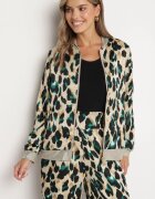 rosa Geacă Bomber Bej-Verde cu imprimeu leopard cu finisaje elastice Irira