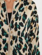 rosa Geacă Bomber Bej-Verde cu imprimeu leopard cu finisaje elastice Irira
