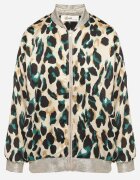 rosa Geacă Bomber Bej-Verde cu imprimeu leopard cu finisaje elastice Irira