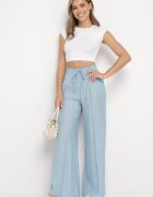 rosa Pantaloni albaștri cu elastic la talie Angelona