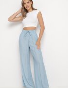 rosa Pantaloni albaștri cu elastic la talie Angelona