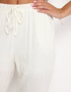 rosa Pantaloni Albi din bumbac cu elastic în talie și cu picioare drepte Olalla