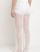 rosa Pantaloni Albi din tricot ajurat cu căptușeală tip Pantaloni scurți Valoen