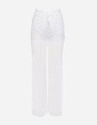 rosa Pantaloni Albi din tricot ajurat cu căptușeală tip Pantaloni scurți Valoen