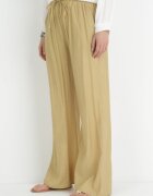rosa Pantaloni Bej cu elastic în talie Angelona