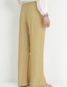 rosa Pantaloni Bej cu elastic în talie Angelona