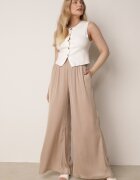 rosa Pantaloni Bej Lari cu elastic în talie Bohdi
