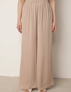 rosa Pantaloni Bej Lari cu elastic în talie Bohdi