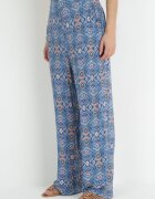 rosa Pantaloni Bleumarin imprimați cu elastic în talie și talie înaltă din bumbac Marron