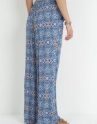rosa Pantaloni Bleumarin imprimați cu elastic în talie și talie înaltă din bumbac Marron