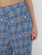 rosa Pantaloni Bleumarin imprimați cu elastic în talie și talie înaltă din bumbac Marron
