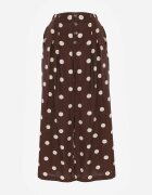 rosa Pantaloni Casual din viscoză croi culottes cu puncte Agochis Maro închis