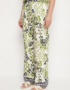 rosa Pantaloni din Vâscoză Verzi cu croială dreaptă cu elastic în talie Lielle