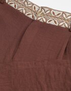 rosa Pantaloni din viscoză cu talie înaltă din material структурat Maro