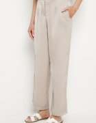 rosa Pantaloni Elegante Bej cu croială dreaptă cu talie înaltă Jenanora