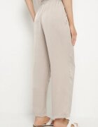rosa Pantaloni Elegante Bej cu croială dreaptă cu talie înaltă Jenanora