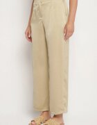 rosa Pantaloni Elegante Bej închis cu croială dreaptă și talie înaltă Jenanora