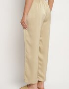 rosa Pantaloni Elegante Bej închis cu croială dreaptă și talie înaltă Jenanora