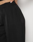 rosa Pantaloni Negri cu Picioare Largi și Elastic în Talie Myrddin