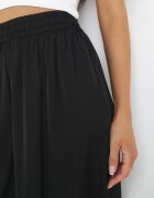 rosa Pantaloni negri largi cu elastic în talie Bohdi