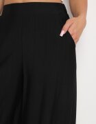 rosa Pantaloni negri largi cu elastic în talie și buzunare la șolduri Boulia