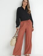 rosa Pantaloni portocalii cu elastic în talie Angelona