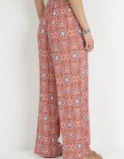 rosa Pantaloni roz imprimați cu elastic în talie și talie înaltă din bumbac Marron