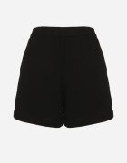 rosa Pantaloni scurți negri de bumbac cu talie înaltă și imprimeu geometric Galirella