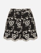 rosa Pantaloni scurți Negri din bumbac cu croială lejeră cu broderie florală Velriza