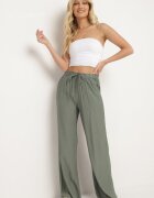 rosa Pantaloni verde închis cu elastic în talie Angelona