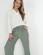 rosa Pantaloni verde închis cu elastic în talie Angelona