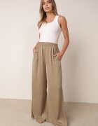 rosa Pantaloni Verde închis Largi cu elastic în talie Bohdi