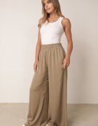 rosa Pantaloni Verde închis Largi cu elastic în talie Bohdi