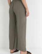 rosa Pantaloni Verde închis Simpli cu elastic în talie și cu craci largi Alathera
