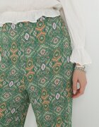 rosa Pantaloni Verzi Cu model cu elastic în talie și talie înaltă din bumbac Marron