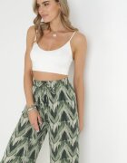 rosa Pantaloni Verzi Imprimați cu elastic plisat în talie și cu picioare largi Jaretsi