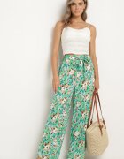 rosa Pantaloni Verzi Largi cu elastic în talie și curea din material și Buzunare Rallia