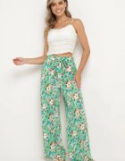 rosa Pantaloni Verzi Largi cu elastic în talie și curea din material și Buzunare Rallia