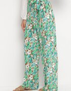 rosa Pantaloni Verzi Largi cu elastic în talie și curea din material și Buzunare Rallia
