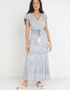 rosa Rochie Alb-Albastră cu șnur Cillereia
