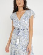 rosa Rochie Alb-Albastră cu șnur Cillereia