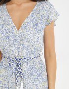 rosa Rochie Alb-Albastră cu șnur Cillereia