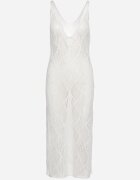 rosa Rochie Albă Ajurată Fără Mâneci cu Croială Mulată Cotta