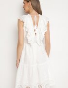 rosa Rochie Albă Cloș Midi Euphina